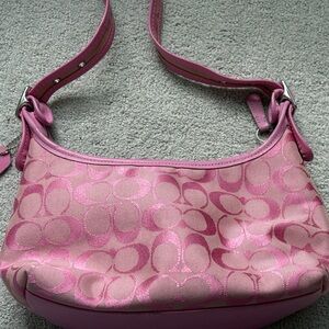 Coach Pink Patterned Shoulder Bag